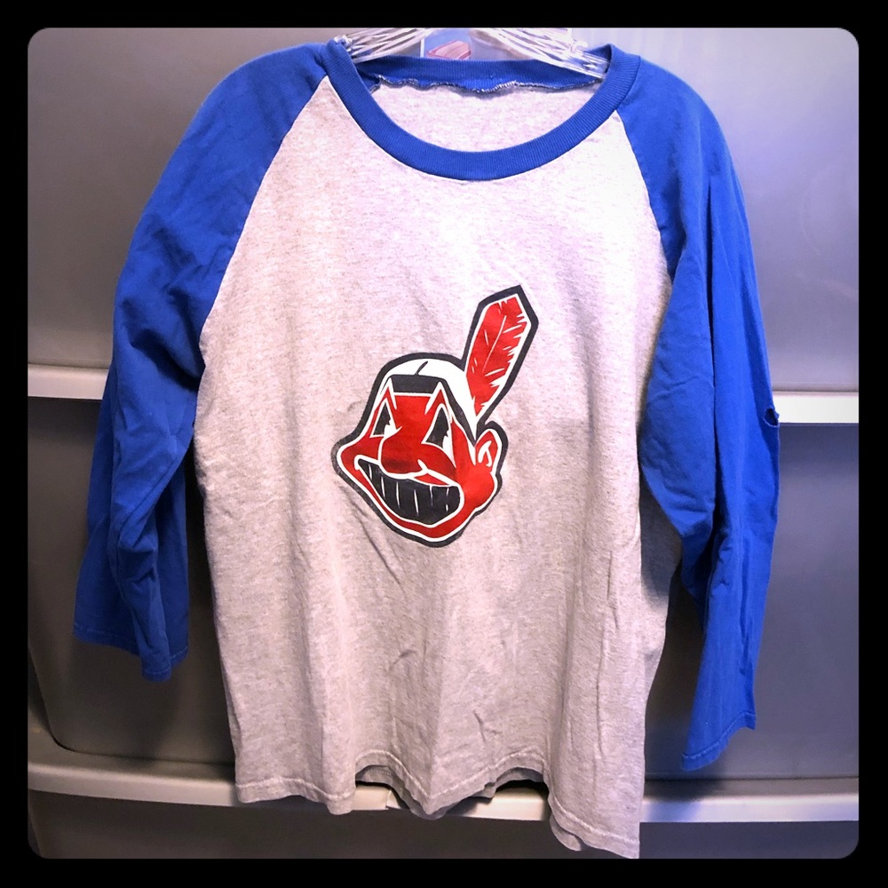 Vtg Large long sleeve Cleveland Indian T shirt
